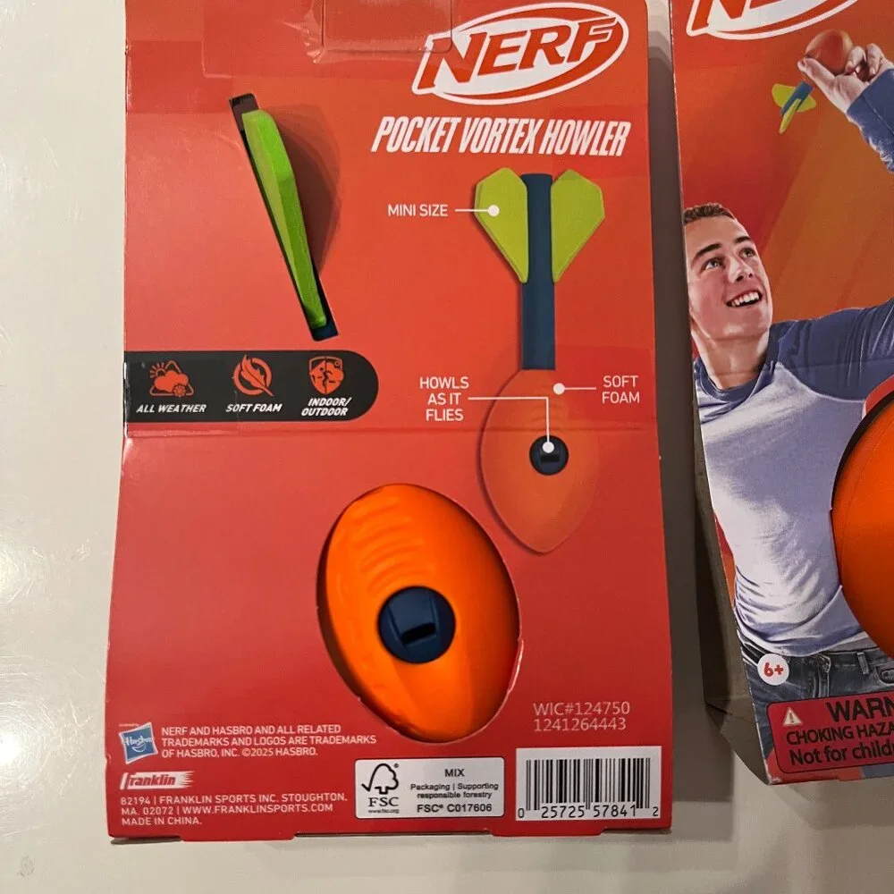 Nerf‎ Vortex Mini Aero Howler Foam Football  (SET OF TWO) Kids Outdoor Toy (k/x)